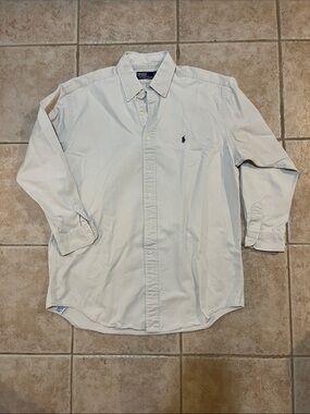 Vintage Ralph Lauren Cream Sleeve Button-Down Shirt